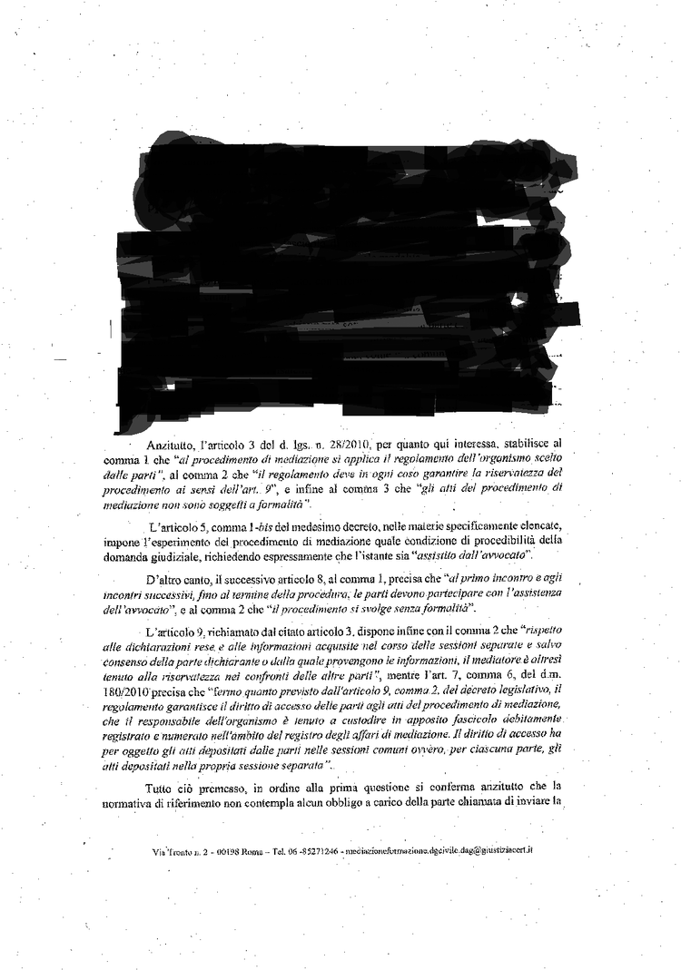 Istanza Avvocato Viviana Fiorella Liuzzi Ministero della Giustizia Organismo Mediazione- Mediazione obbligatoria Accesso agli atti Istanza Avvocato Viviana Fiorella Liuzzi Ministero della Giustizia Organismo Mediazione- Mediazione obbligatoria Accesso agli atti