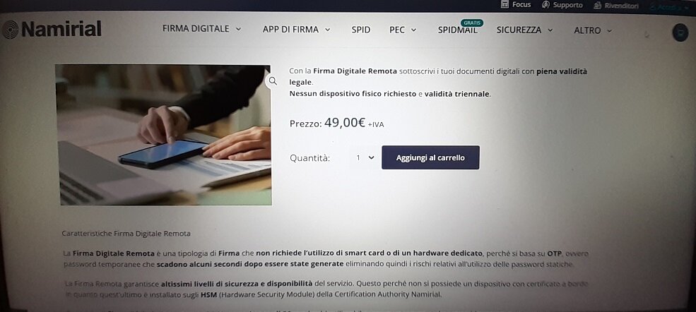 Firma digitale remota Namirial OTP scadono alcuni secondi dopo https://www.namirial.it/dettagli/firma-digitale-remota/