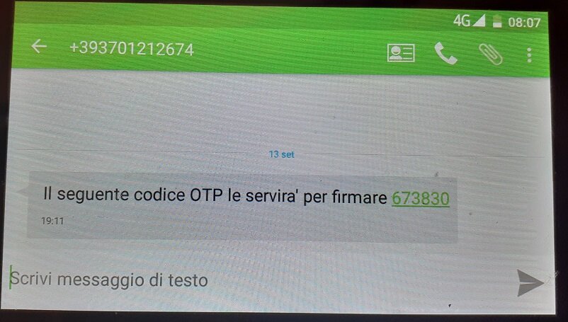 Namirial OTP non si rigenera