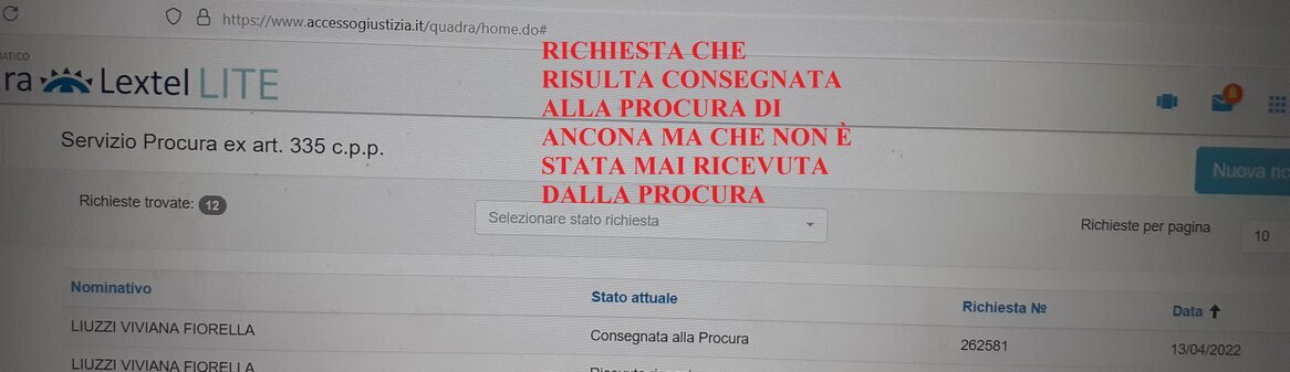 Lextel Quadra Richiesta Procura di Ancona 335 Lextel Quadra Richiesta Procura di Ancona 335