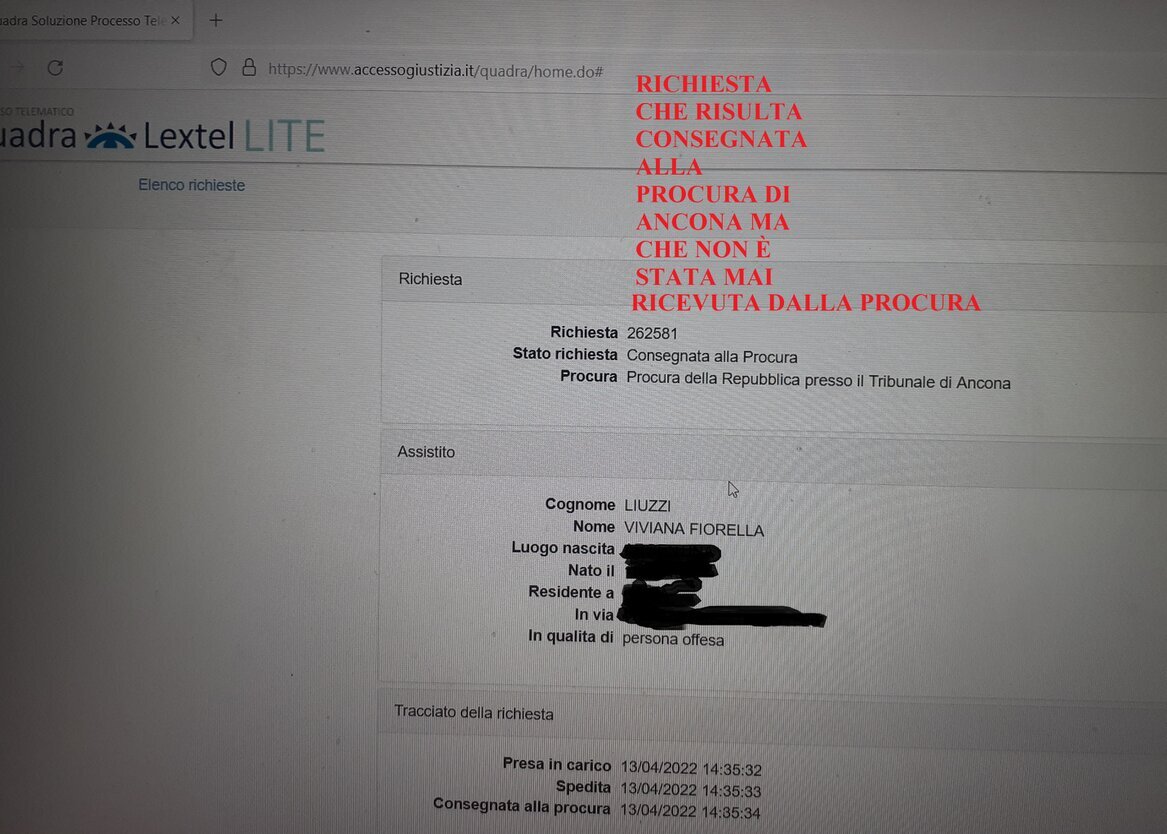 Lextel Quadra Richiesta Procura di Ancona 335 Lextel Quadra Richiesta Procura di Ancona 335
