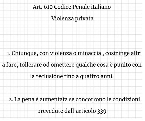 Delitos en Italia- el delito de violenza privata según el Código penal italiano Delitos en Italia- el delito de violenza privata según el Código penal italiano